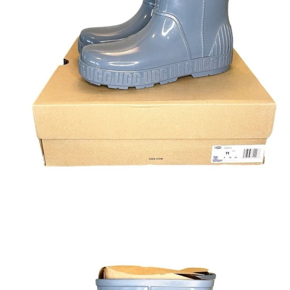 UGG Women Drizlita Rain Boots Shearling Lined Stormy Seas Grey Size 11 Women NEW - Picture 2 of 9